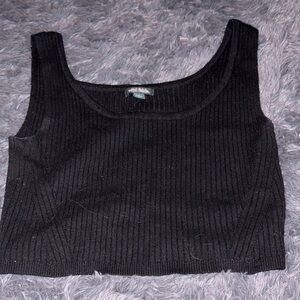 Wild Fable Black Ribbed Crop Top
